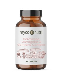 MNC19 60 MycoNutri Cordyceps Astragalus and Gentiana Complex capsules. Glass bottle.(1)